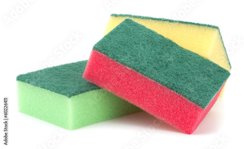 Photo: sponges isolated on the white background sponges isolated on the white background