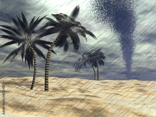 Illustration: Rain at the beach - 3D render Rain at the beach - 3D render