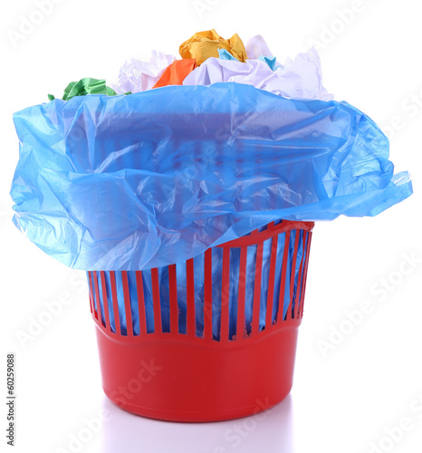 Photo: Garbage bin, isolated on white Garbage bin, isolated on white