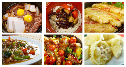 Photo: Food set of different chinese cuisine . Food set of different chinese cuisine .