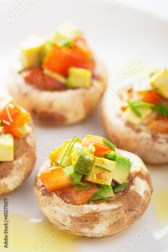 Photo: baked stuffed champignons with vegetables baked stuffed champignons with vegetables