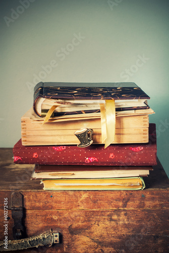 Photo: Vintage Albums with Memories, toned image Vintage Albums with Memories, toned image