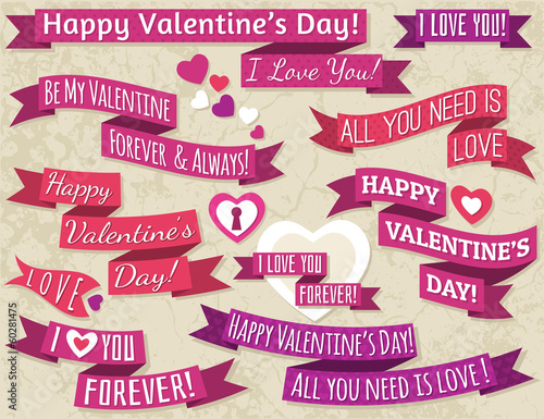 Vector: A set of ribbon valentine's design, vector A set of ribbon valentine's design, vector