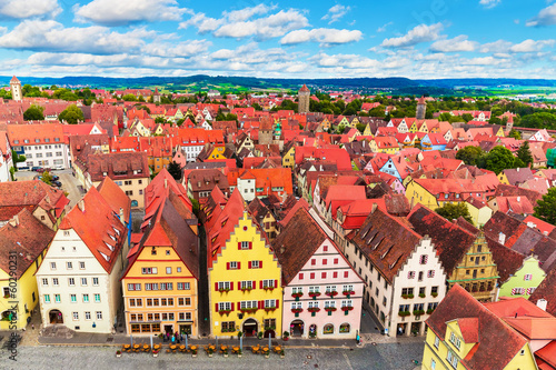 Photo: Aerial panorama of Rothenburg ob der Tauber, Germany Aerial panorama of Rothenburg ob der Tauber, Germany