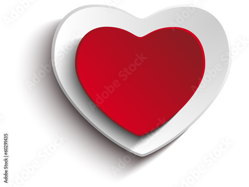 Vector: Valentine Day Heart on White Background Valentine Day Heart on White Background