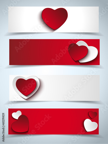 Vector: Valentines Day Set of Four Web Banners Valentines Day Set of Four Web Banners