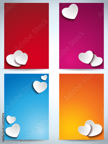 Vector: Valentines Day Set of Four Web Banners Valentines Day Set of Four Web Banners