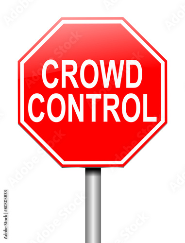 Illustration: Crowd control concept. Crowd control concept.