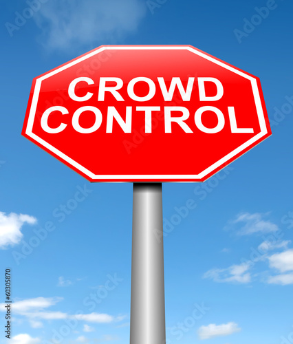 Illustration: Crowd control concept. Crowd control concept.