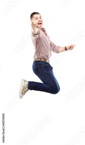 Photo: Handsome man jumping Handsome man jumping