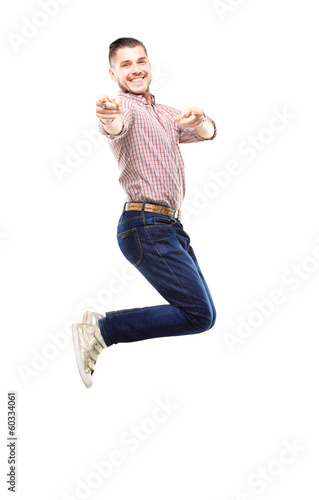 Photo: Handsome man jumping Handsome man jumping