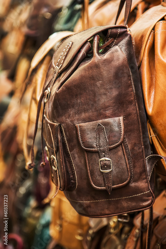 Photo: Leather backpack. Leather backpack.