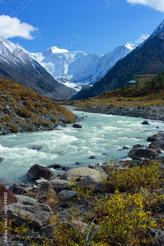 Photo: Mountain Altai. The river Akkem, a kind on the White whale Mountain Altai. The river Akkem, a kind on the White whale