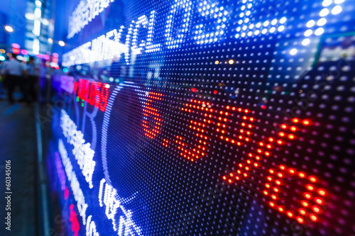 Photo: Display of stock market quotes Display of stock market quotes