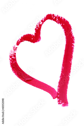 Photo: Heart painted with lipstick Heart painted with lipstick