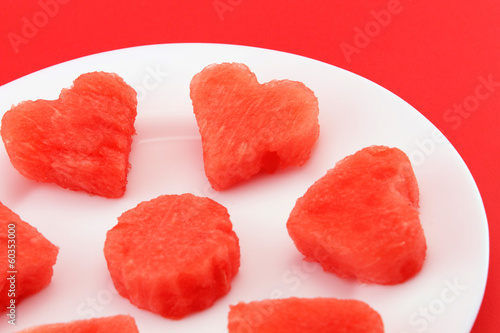 Photo: Sandia hearts on a plate - closeup Sandia hearts on a plate - closeup