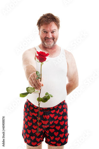 Photo: Scruffy Lover with One Rose Scruffy Lover with One Rose