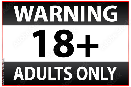 Vector: Warning Only Adults Parental Control Sticker Warning Only Adults Parental Control Sticker