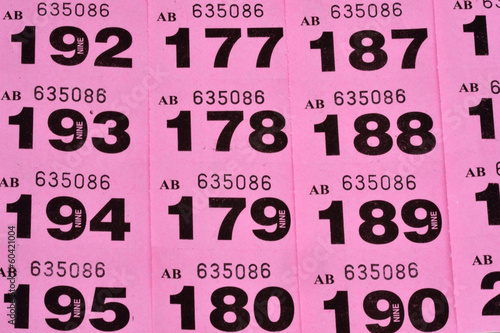 Photo: Rows of raffle tickets Rows of raffle tickets