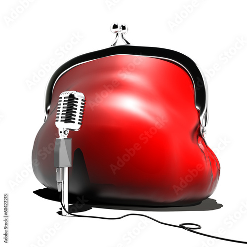 Illustration: red purse speaker red purse speaker