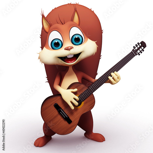Illustration: Squirrel with guitar Squirrel with guitar