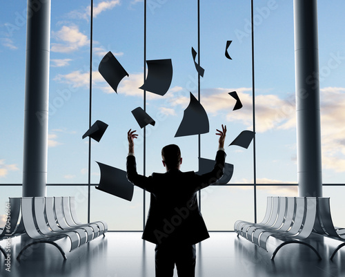 Photo: businessman in airport businessman in airport