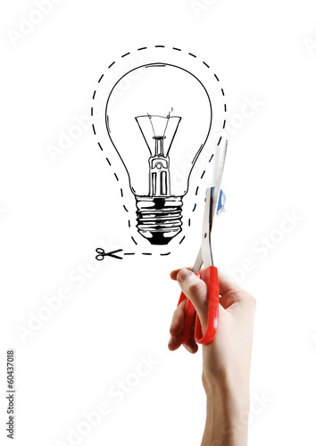 Photo: hand scissor lightbulb hand scissor lightbulb