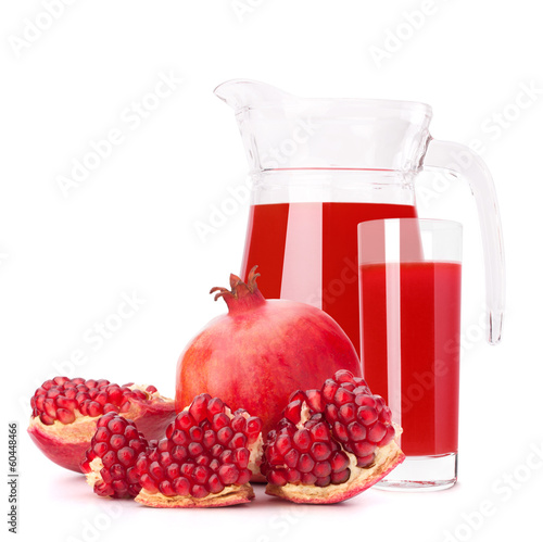 Photo: Pomegranate fruit juice in glass pitcher Pomegranate fruit juice in glass pitcher