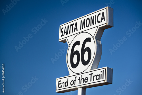 Photo: Route 66 Road Sign at Santa Monica Pier Route 66 Road Sign at Santa Monica Pier