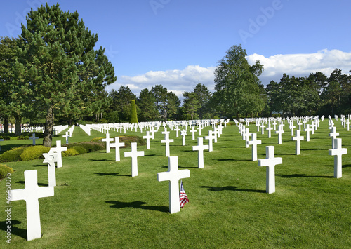 Photo: War Graves and Memorial of American cemetery, Collevile, France War Graves and Memorial of American cemetery, Collevile, France
