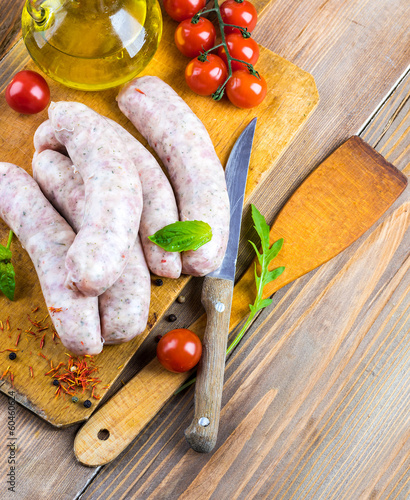 Photo: The Munich sausages with tomatoes and arugula The Munich sausages with tomatoes and arugula