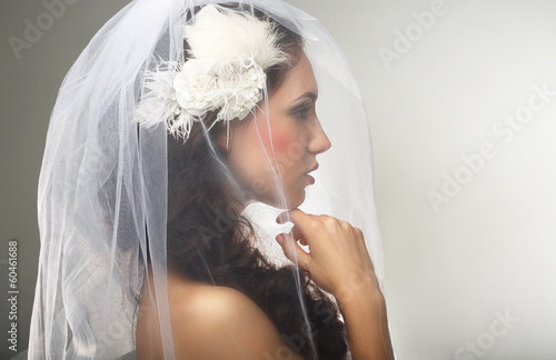 Photo: Engagement. Loveliness. Side view of Sincere Affectionate Woman Engagement. Loveliness. Side view of Sincere Affectionate Woman