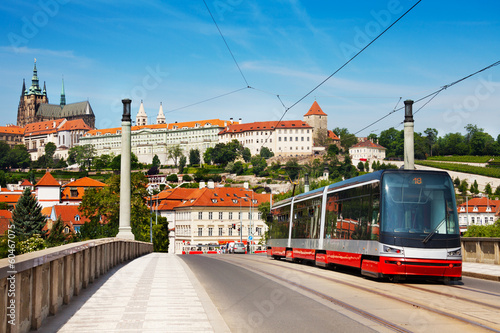 Photo: Modern tram on the Manesuv most Modern tram on the Manesuv most