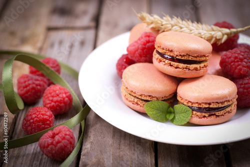 Photo: Macarons, Himbeeren Macarons, Himbeeren