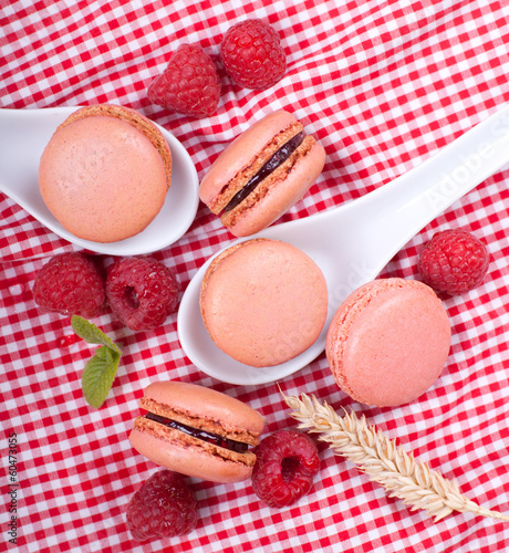 Photo: Macarons, Himbeeren Macarons, Himbeeren