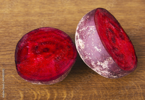 Photo: One beetroot divided into two. One beetroot divided into two.