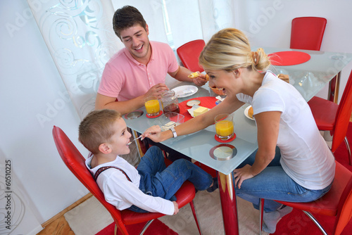Photo: family have healthy breakfast at home family have healthy breakfast at home