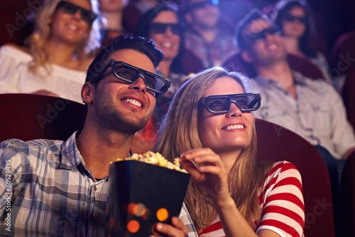 Photo: Happy couple in 3D movie Happy couple in 3D movie