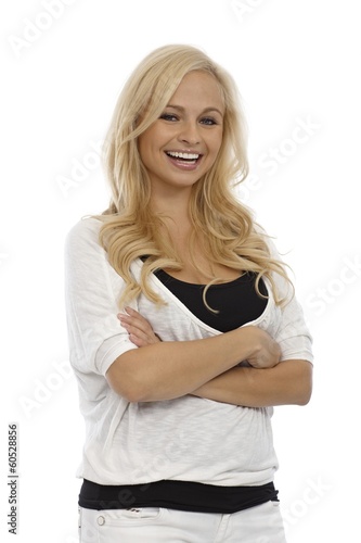 Photo: Beautiful blonde with a bright smile Beautiful blonde with a bright smile