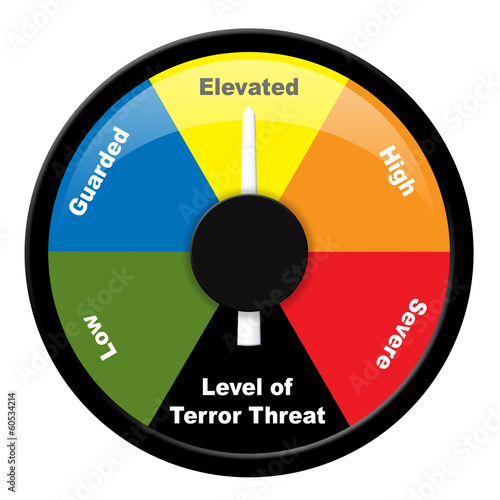 Illustration: Illustration showing level of terror threat - Elevated Illustration showing level of terror threat - Elevated