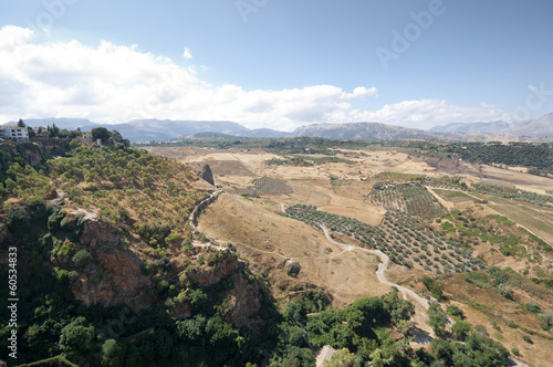 Photo: Views of Andalusian countryside from Ronda town, Malaga, Spain Views of Andalusian countryside from Ronda town, Malaga, Spain