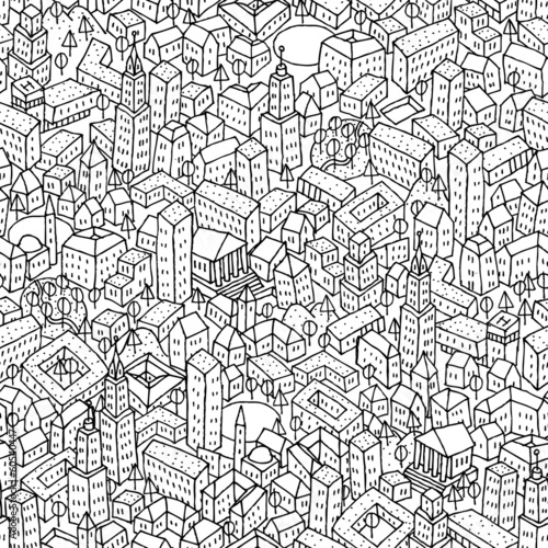 Vector: City seamless pattern City seamless pattern