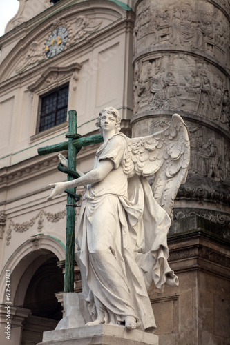 Photo: Karlskirche Anget Statue - Vienna Karlskirche Anget Statue - Vienna