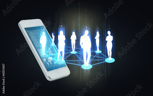 Illustration: smartphone with social or business network smartphone with social or business network
