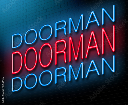 Illustration: Doorman concept. Doorman concept.