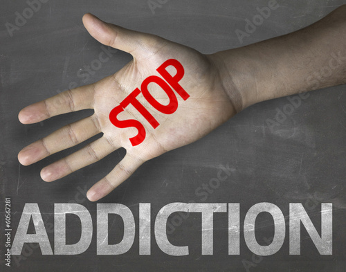Photo: Educational composition with the message Stop Addiction Educational composition with the message Stop Addiction