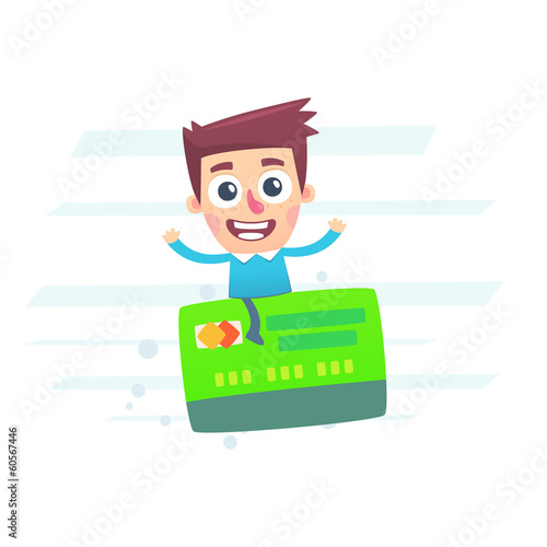 Vector: It is easy to travel with a plastic card with a funded system It is easy to travel with a plastic card with a funded system