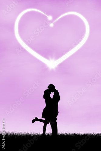 Illustration: Silhouette of romantic couple 2 Silhouette of romantic couple 2