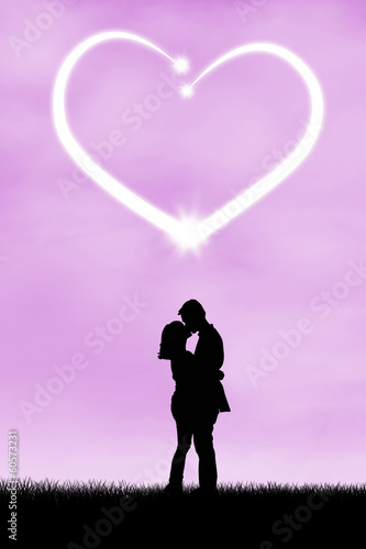 Illustration: Silhouette of romantic couple 3 Silhouette of romantic couple 3
