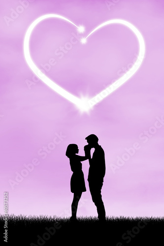 Illustration: Silhouette of romantic couple 4 Silhouette of romantic couple 4